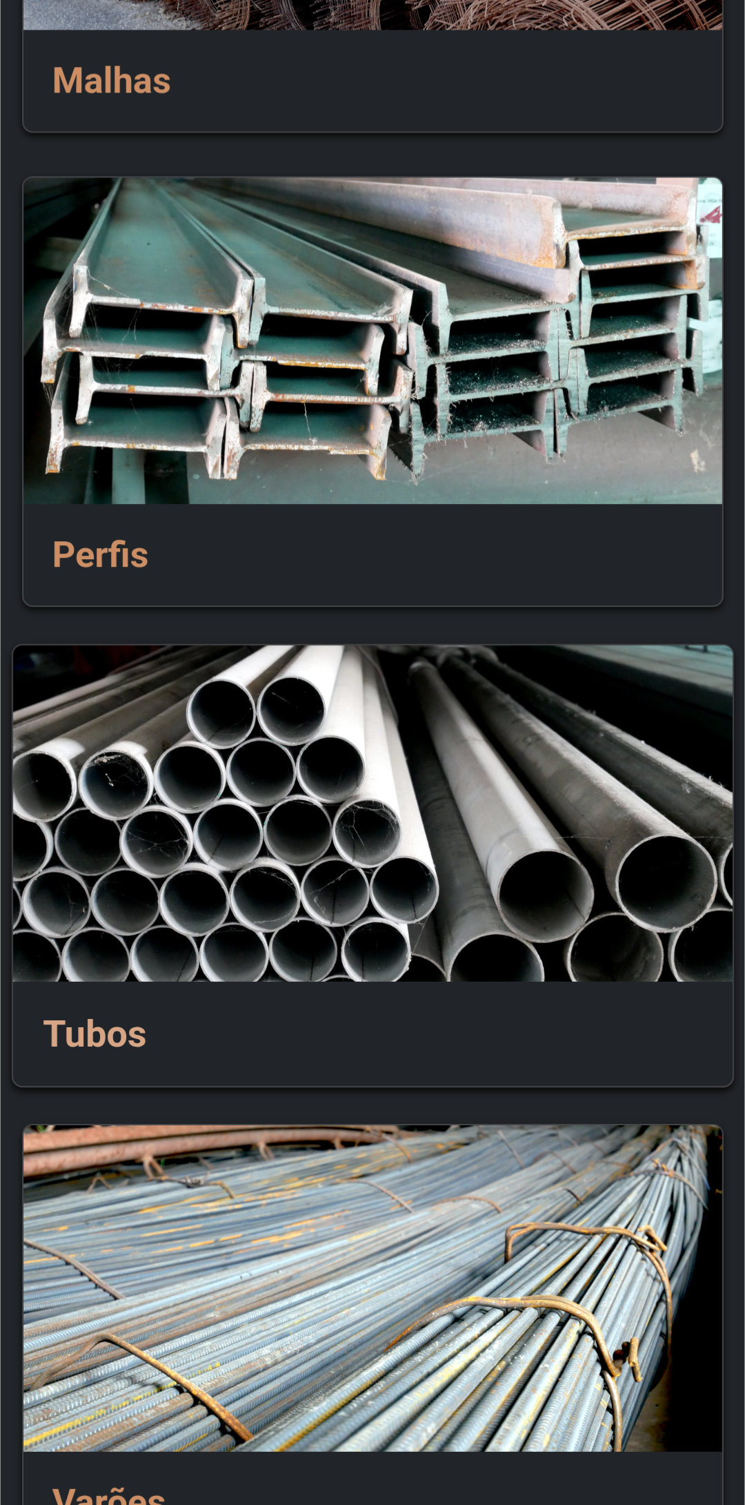 Categorias de Produtos
